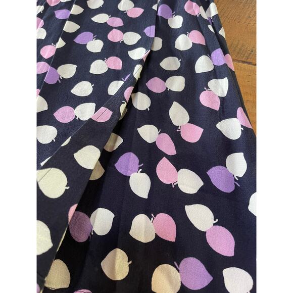 NWT Womens Talbots Wraparound Purple Pink White Side Button Leaf Print Skirt 6P - Picture 3 of 7